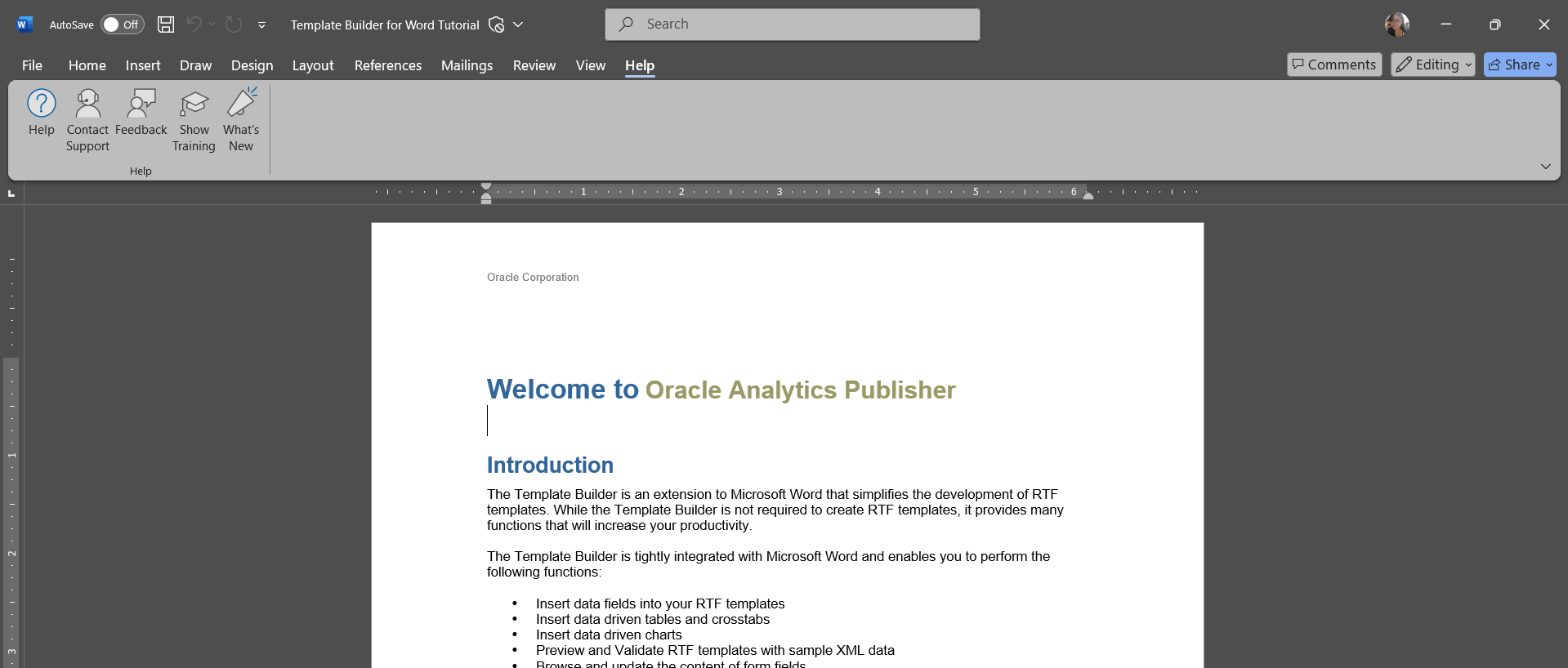 Oracle Ribbon Ribbon does not Appear for the Oracle Analytics Publisher in Word, but ...