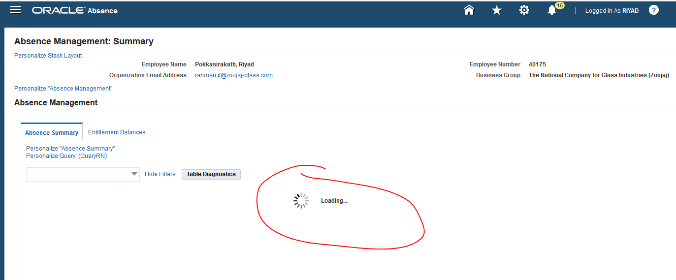 EBS r12 - Absence management page not loading — oracle-mosc