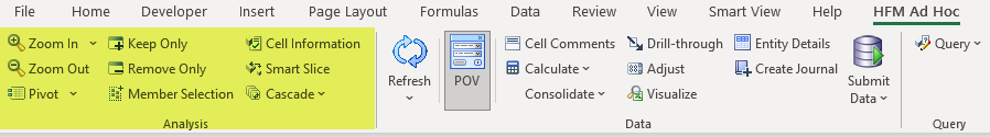 Oracle Ribbon New Smart View Feature - Suppress on Demand from the AdHoc Ribbon ...
