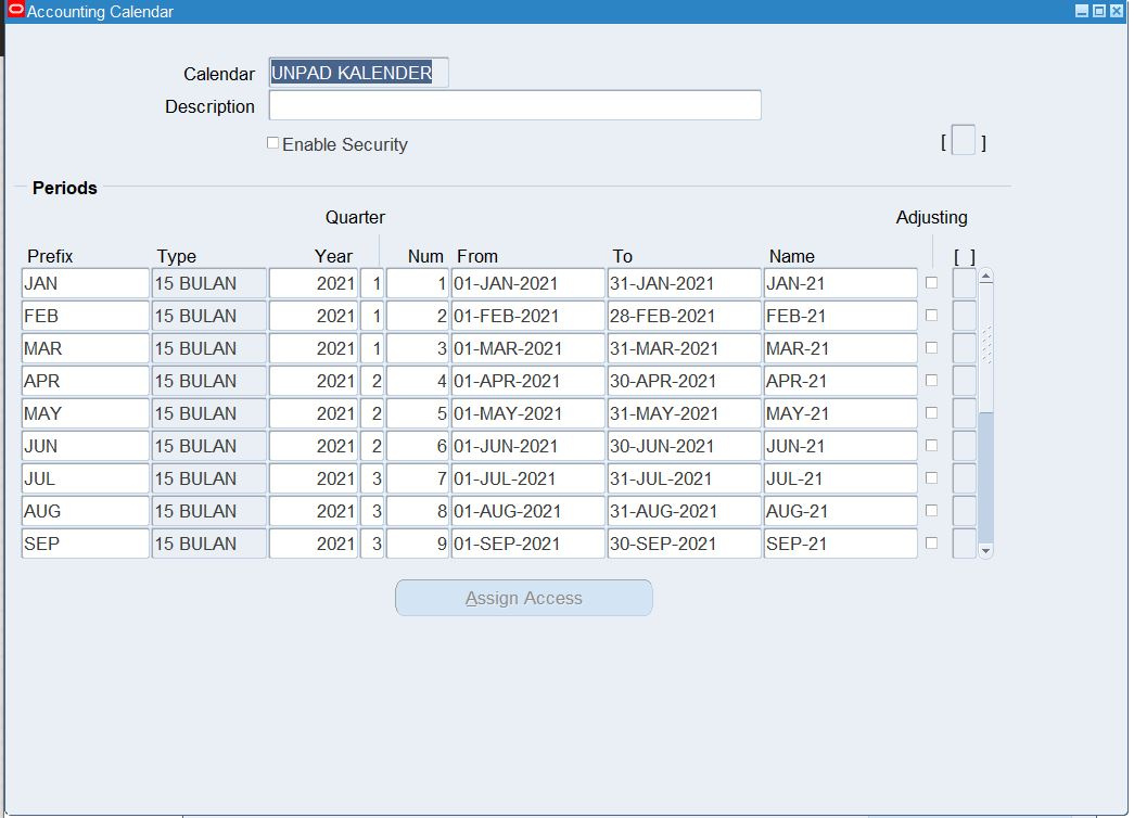 Calendar Validation Report Program completed with warning — oracle-mosc