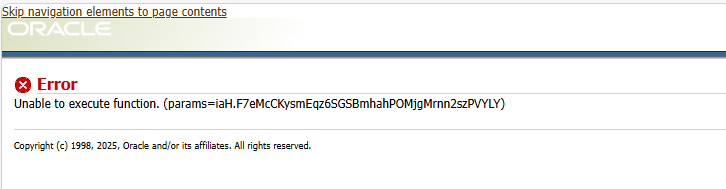 Html System Fail Oracle EBS OAF/Web HTML Pages Fail with “Unable to execute function ...