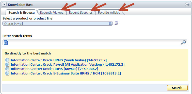 MOS Tip of the Week: Knowledge Base Region for Quick Access — oracle-mosc