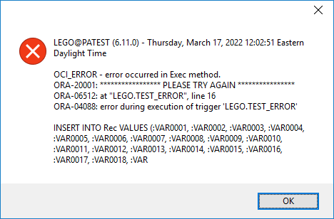 Raise Clean Trigger Error — oracle-mosc
