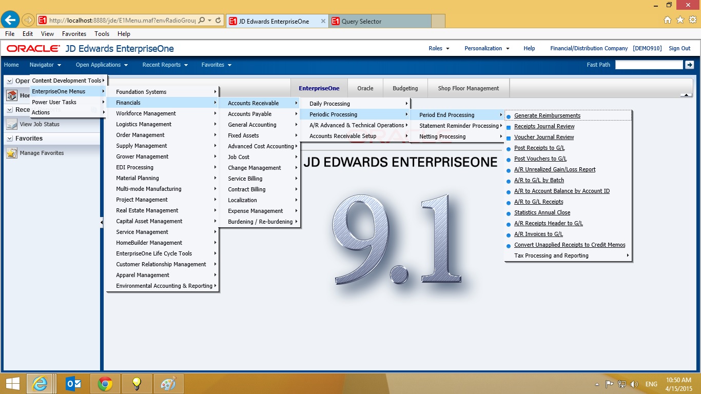 JDEE1 - AR, GL Integrity Reports — oracle-mosc