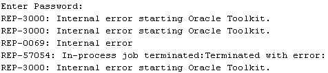 REP-3000: Internal Error Starting Oracle Toolkit — oracle-mosc