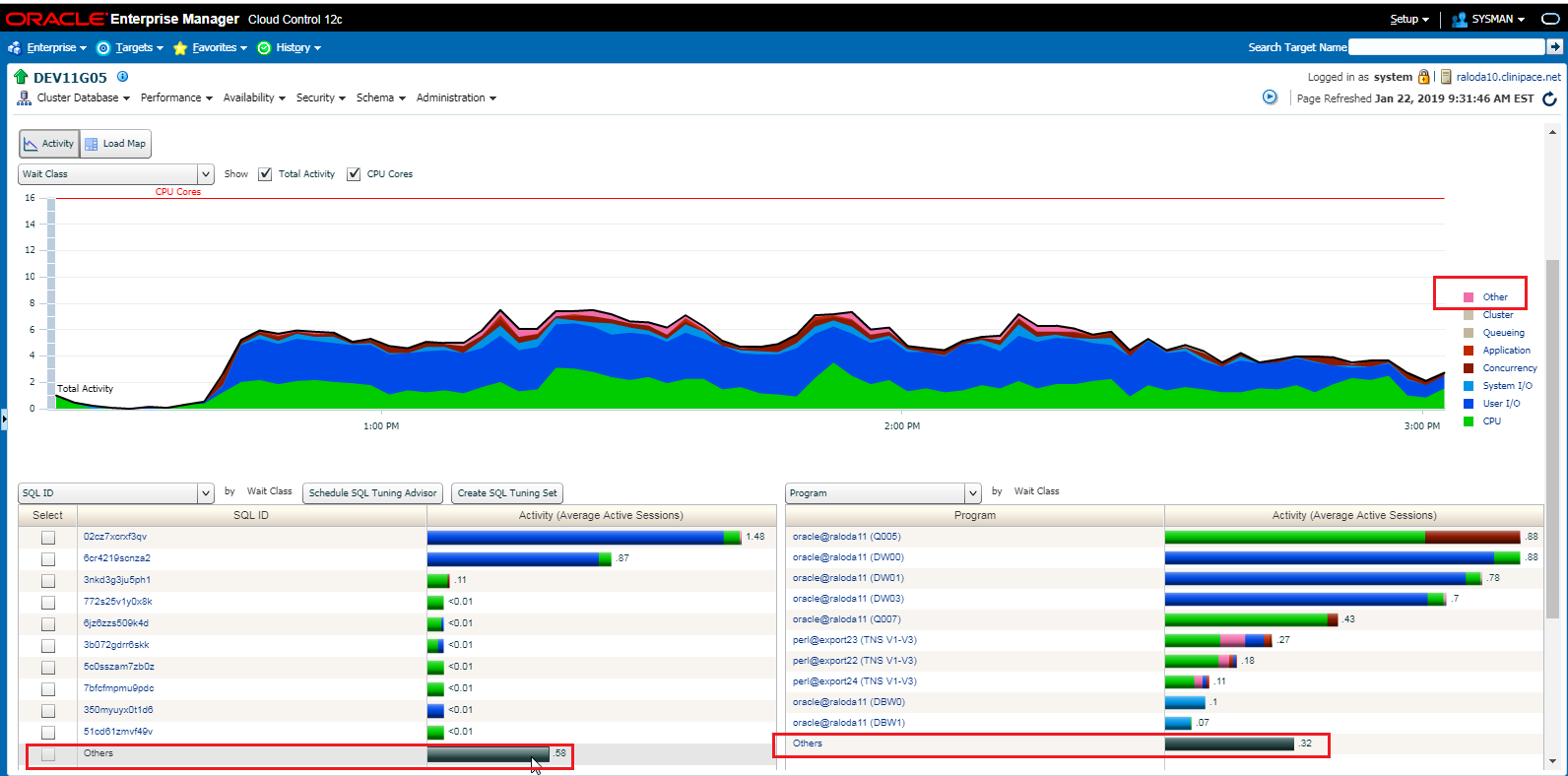 OEM - Perfomance - ASH - Wait Class "Others" — oracle-mosc