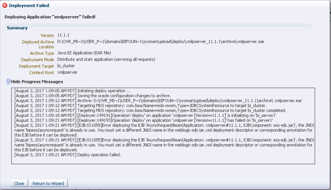 OVR installation : Deployment issue of Xmlpserver.ear — oracle-mosc