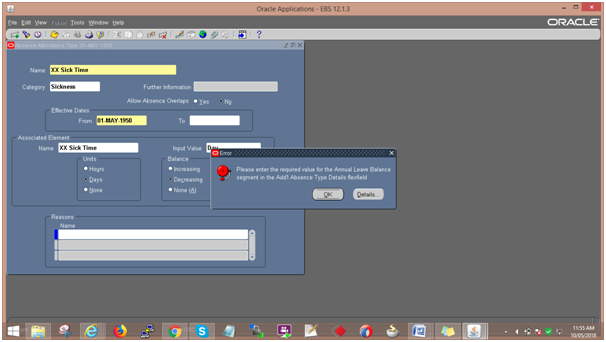 HRMS Absence management setups absence type reason are not flowing ...