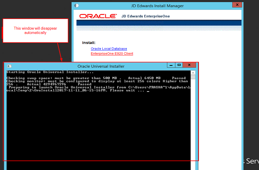 "EnterpriseOne E920 Client" install window will not poup — oracle-mosc