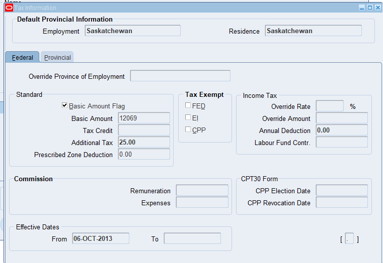 Where is the Basic Amount on the Tax Information form stored in the ...