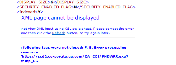 Error in XML output from Concurrent Program: 'The following XML Tags ...
