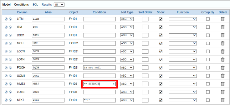 How to use JDE sysdate in conditions of SQL Query Data Model (BI ...