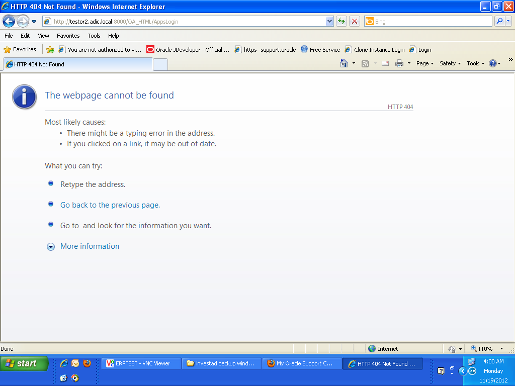 Login Page of R12 is not opening — oracle-mosc