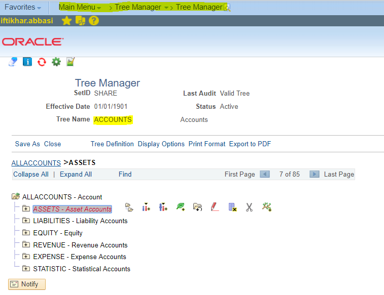 Tree called/records in query — oracle-mosc