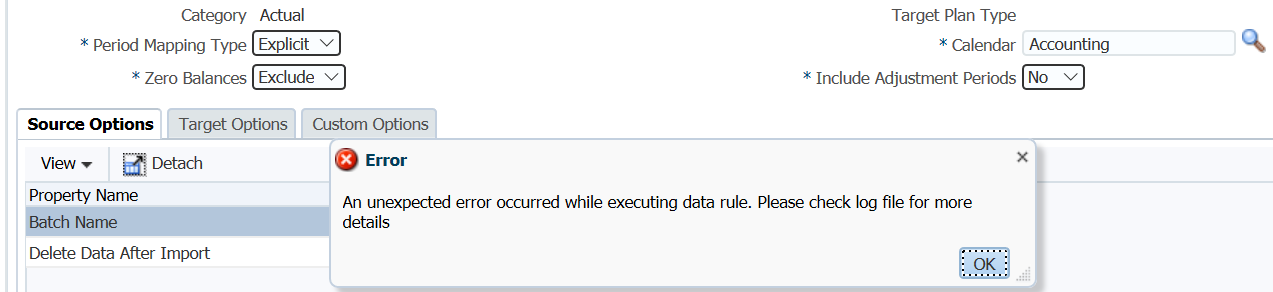 Load rule would not initiate: Error: an unexpected error occurred while ...