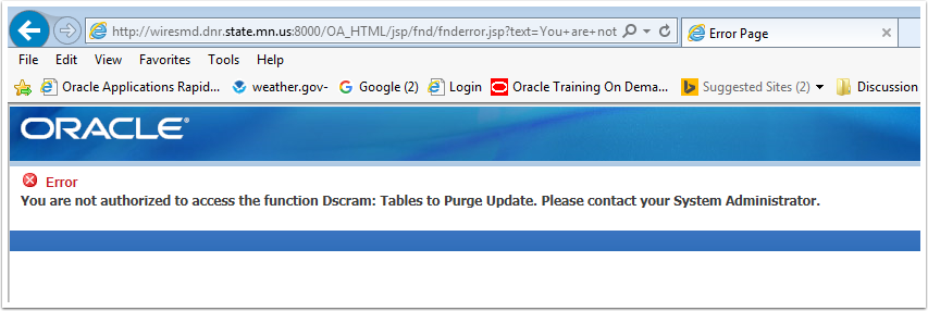 Cloned R12.1.3 - error upon login : 