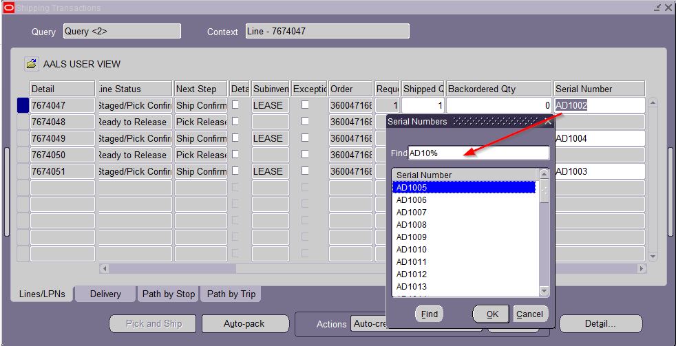 Oracle EBS 12.2.5 Assigning Serial Numbers on Shipping Transactions Screen when picking TO a