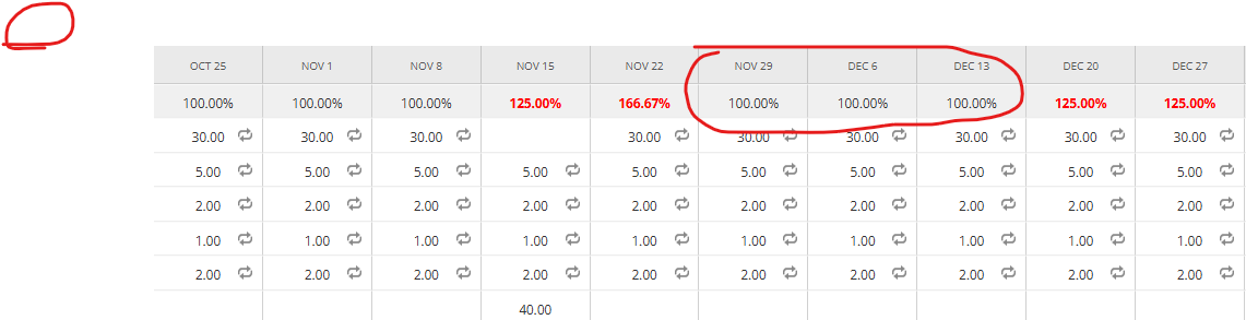 Resource Allocation Chart/Grid Showing Incorrect Allocation percent ...
