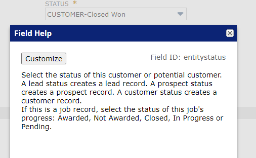 How to update the available values in Customer Status? — NetSuite Community