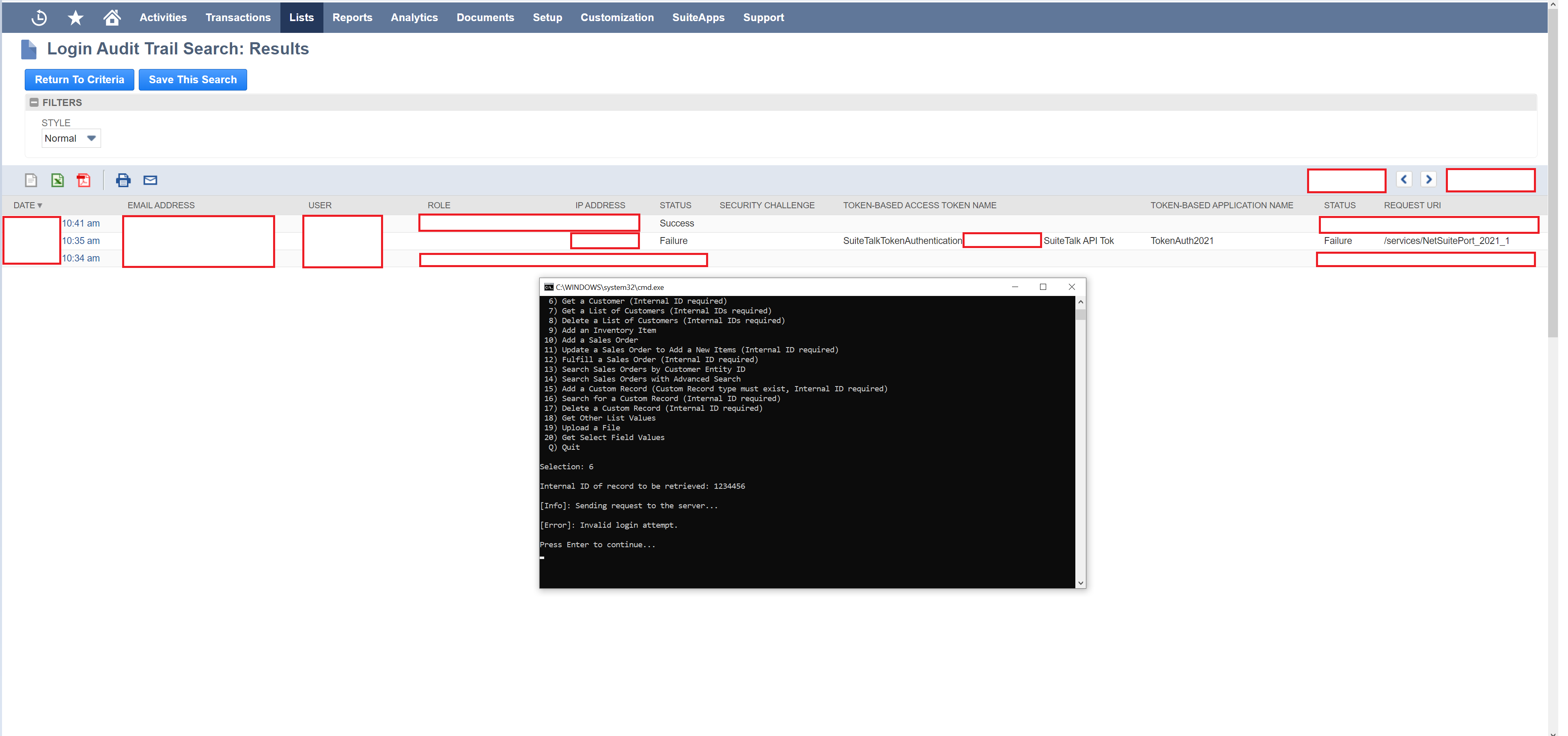SuiteTalk 2021 1 Invalid Login Error Token Based Authentication 