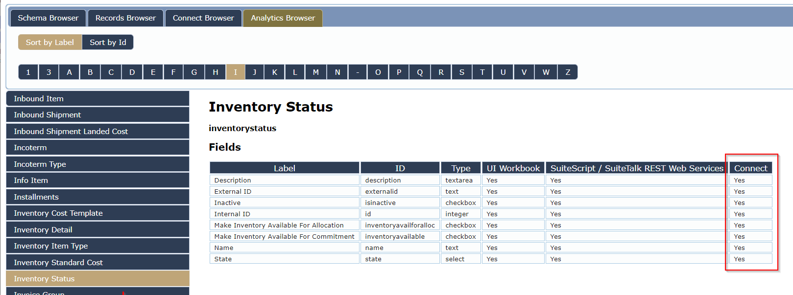 Differences between Analytics Browser and Connect Browser — NetSuite