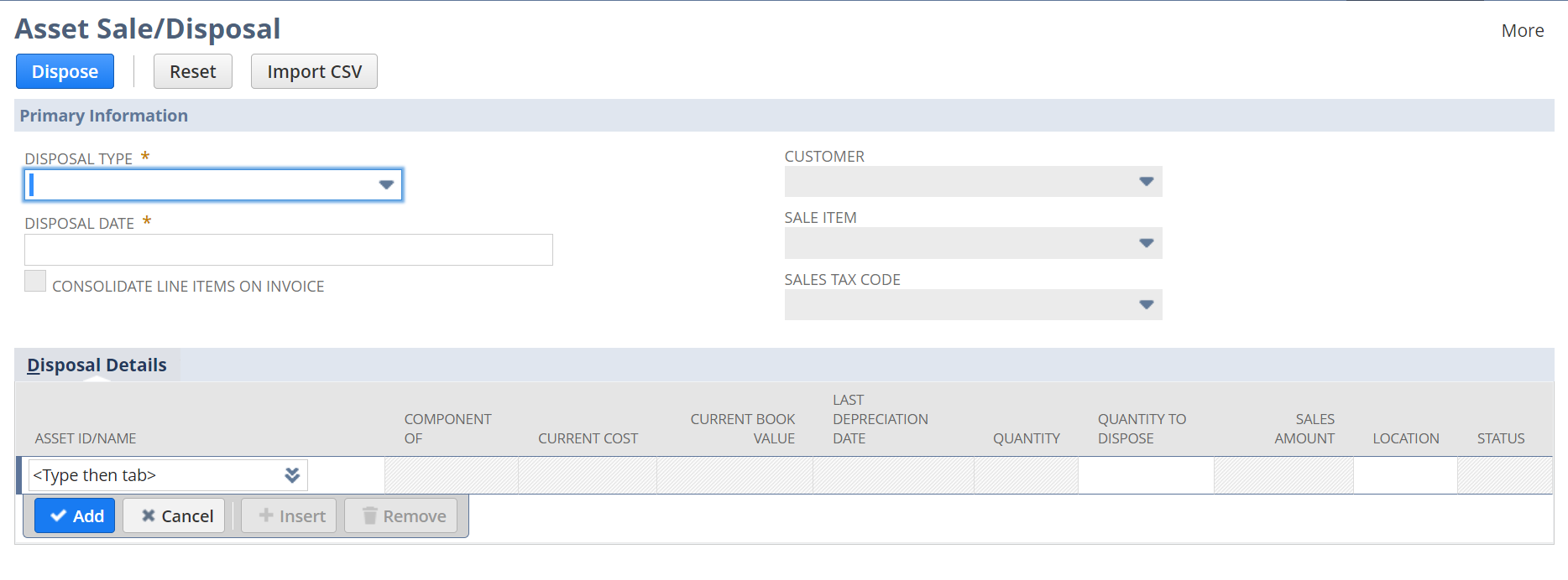 Fixed Asset Disposal Journal Entry Workflow — NetSuite Community