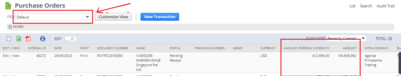 Purchase Order > Default View permission — NetSuite Community