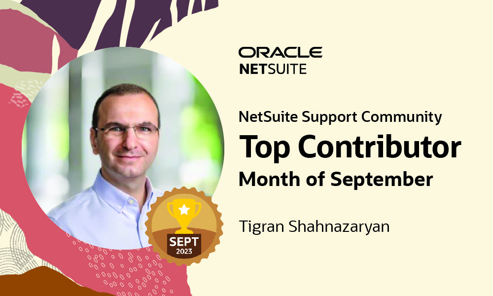 TOP CONTRIBUTOR FOR SEPTEMBER 2023! — NetSuite Community