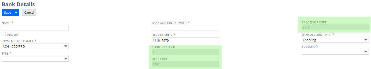 Payment File format - copy ACH - CCD/PPD - Auto filled fields ...