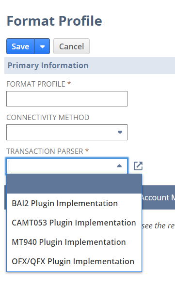 Selecting the correct parser for bank recon bank statement upload ...