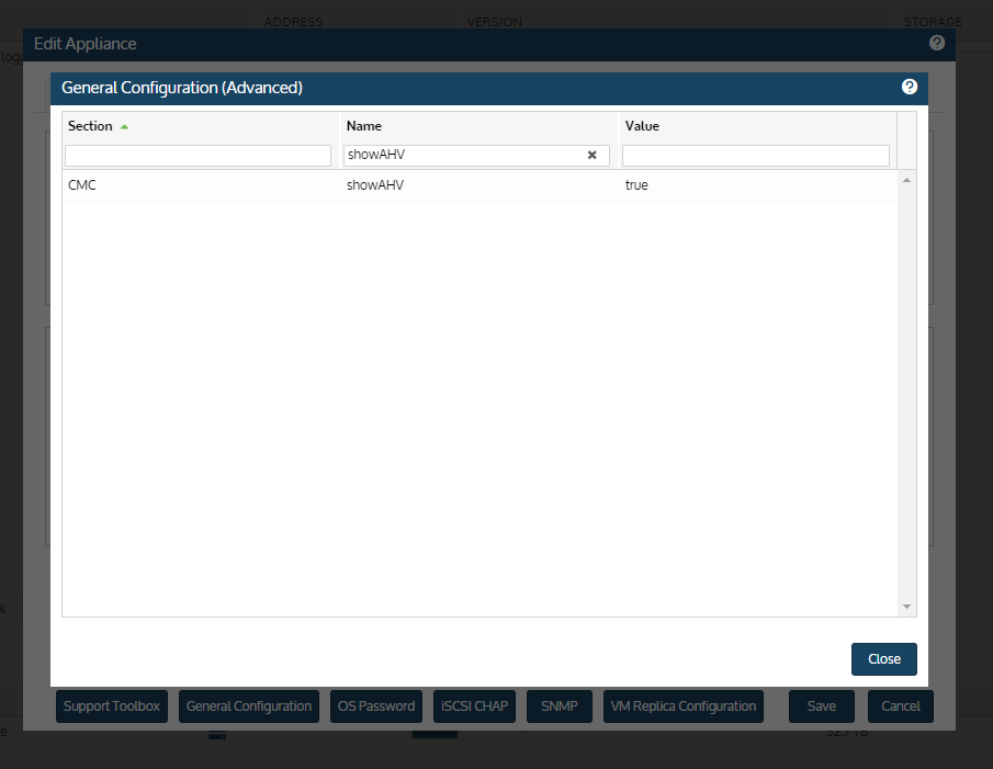 General Configuration (Advanced) - showAHV for Nutanix