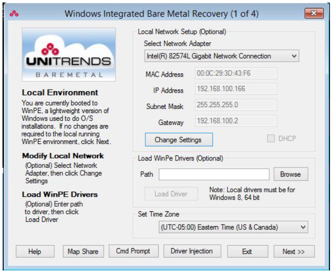 Windows Integrated Bare Metal Recovery (1 of 4)