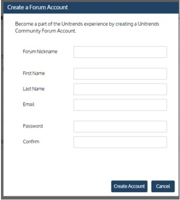Information needed to create an account