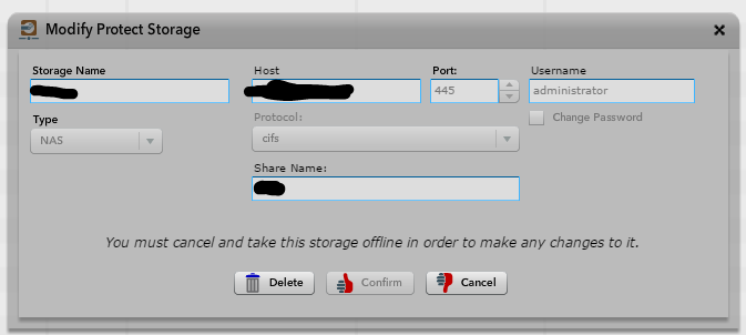 Modify Protect Storage