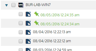 Unitrends Backup UI: Recover Tab Held Backups