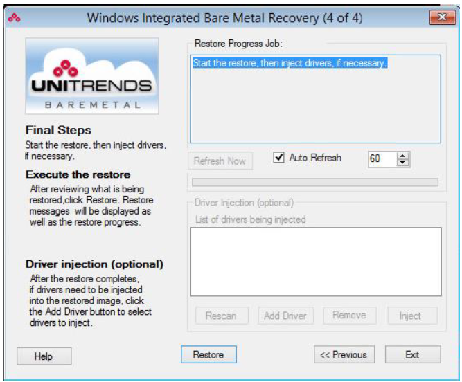 Windows Integrated Bare Metal Recovery (4 of 4)