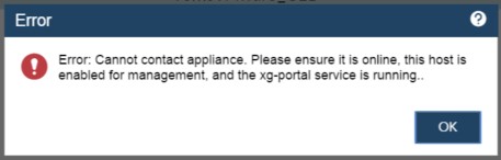 xg-portal service error
