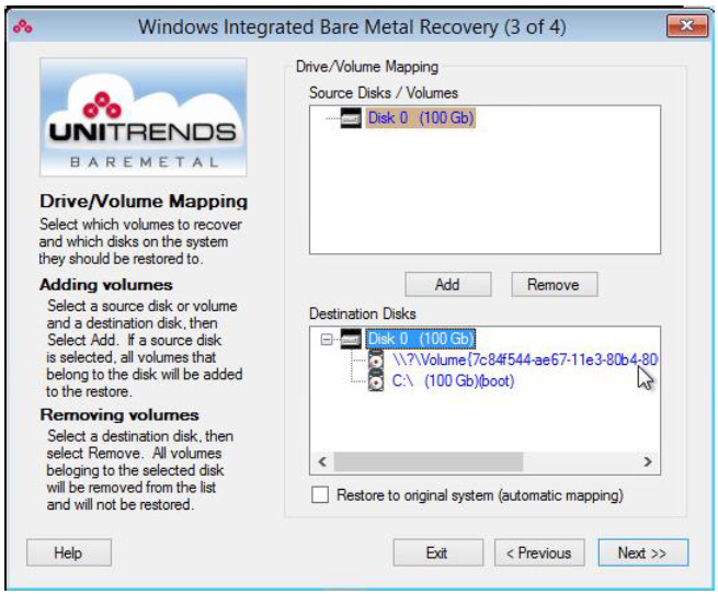 Windows Integrated Bare Metal Recovery (3 of 4)