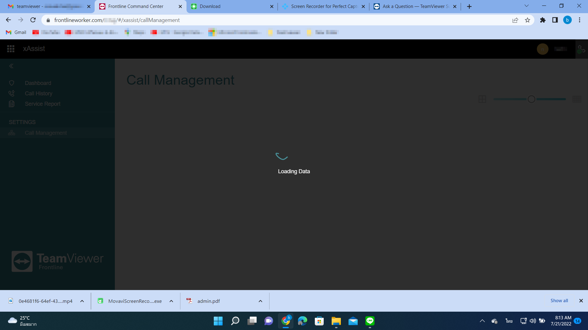 Could not load call management and Could not find contact on xAssist on