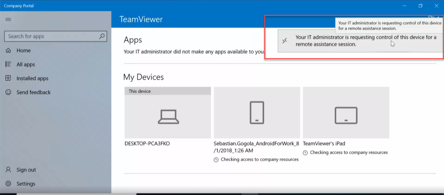 teamviewer microsoft intune