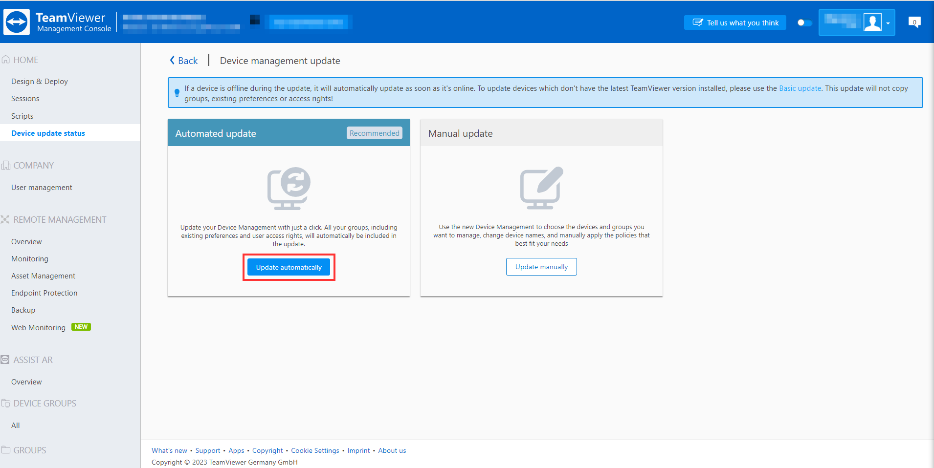 Update your devices TeamViewer Support