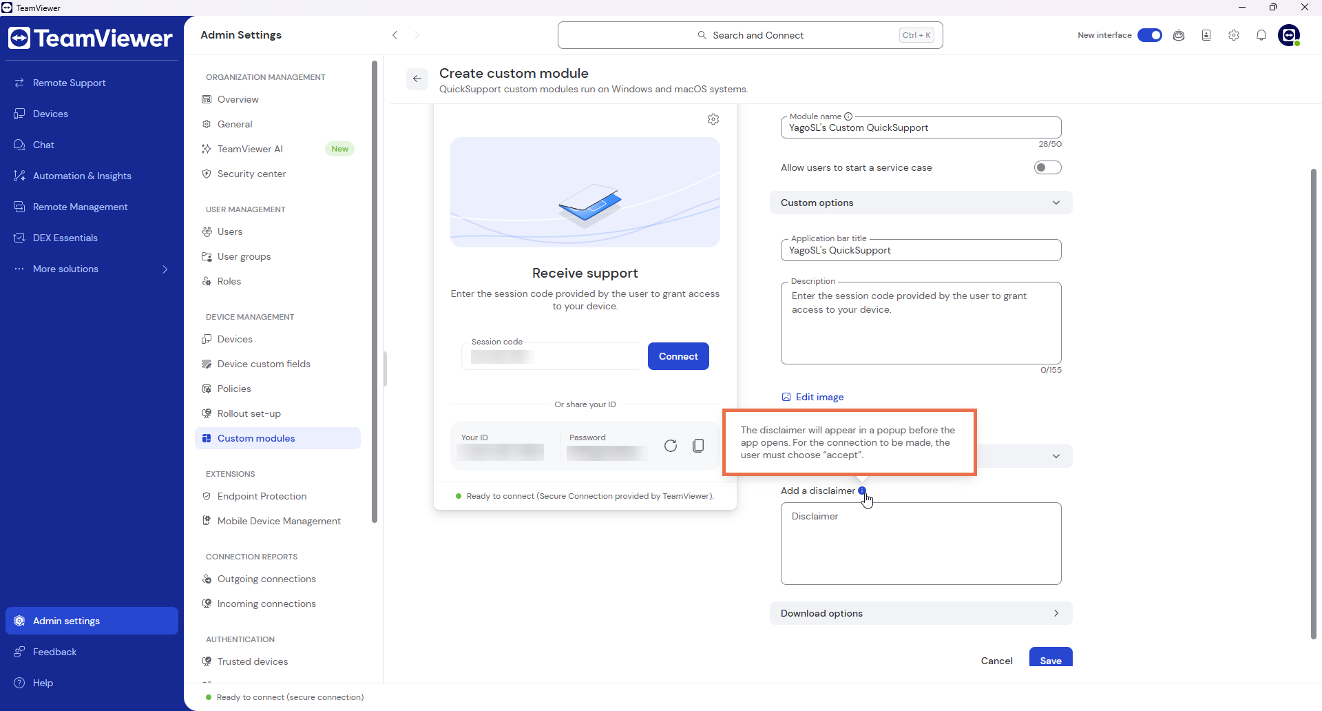 Approval Option and Message - TeamViewer Community