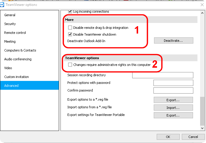 how to disable teamviewer