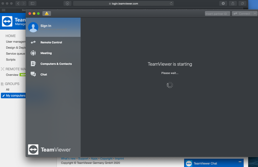 teamviewer is starting please wait stuck