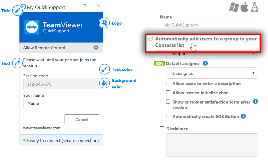 how to make teamviewer login automatically