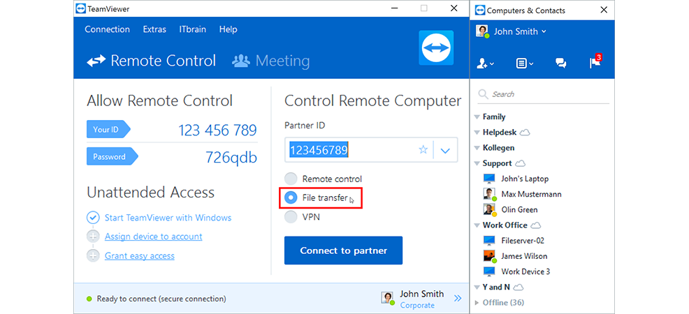 alternativa free teamviewer somente file transfer