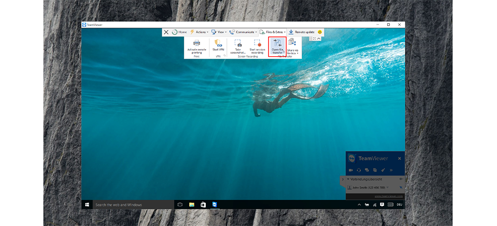 teamviewer 13 how to transfer files