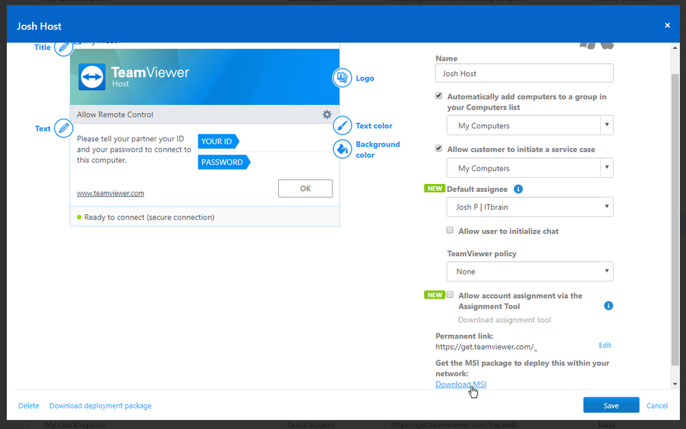 teamviewer msi package download