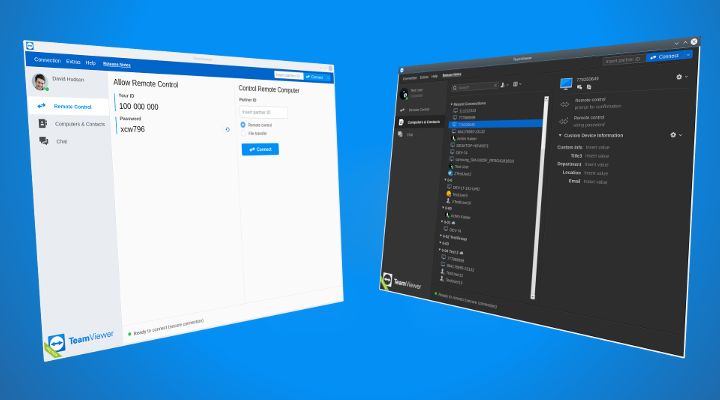 TeamViewer 14 in light and dark mode