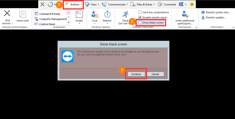 teamviewer free blank screen